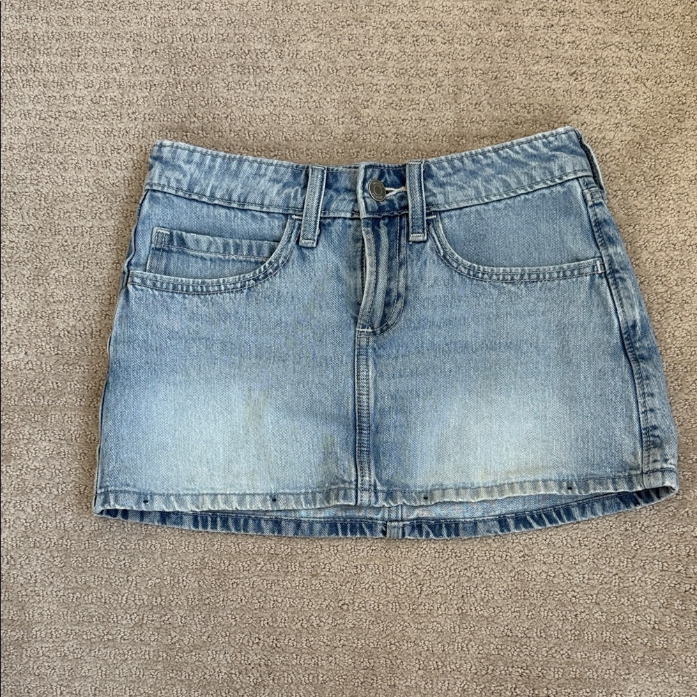 Hollister Light Blue Denim Mini Skirt